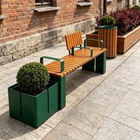 Bancs d'extérieur modernes avec dossier pour parcs, chaises en acier inoxydable, jardinières pour centres commerciaux et cours, durables et résistants à l'eau