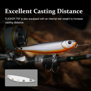 TSURINOYA FLICKER <span class=keywords><strong>70F</strong></span> Z Dog Topwater Walker señuelo de pesca 70mm 8,4g lápiz Artificial palo flotante cebo duro para Bass Pike Plug - Product Image 2