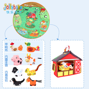 Tapis d'<span class=keywords><strong>activités</strong></span> pour bébé en forme d'animal 3D - Tapis de sol de 100 cm de diamètre pour la préhension manuelle, la perception tactile, jouet éducatif - Product Image 4
