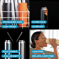 Botella Deportiva de Acero Inoxidable con Aislamiento al Vacío de Doble Pared de 32 oz con Logotipo Personalizado, Soporte Magnético para Teléfono, Aislamiento Térmico de 12-24 Horas
