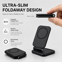 Support de téléphone magnétique pliable 360° °   Support de voiture réglable et support de bureau mains libres pour écran de voiture et ordinateur portable