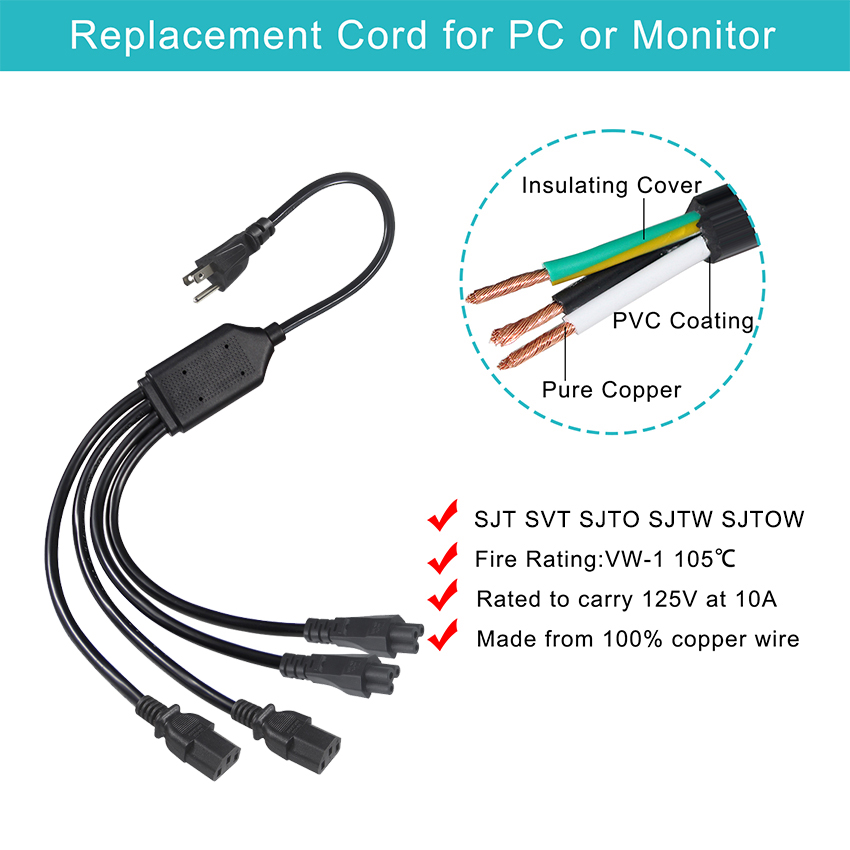 高級AET製 電源ケーブル 3ピン IEC C13 約1.9m ロジウム端子