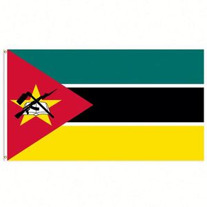 3x5Ft Mozambique <b>Flag</b> Polyester With Two Brass Grommets Single Layer Wall Hanging Outdoor and Indoor Decor - Product Image 1