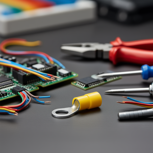 Terminales Aislados con Ojal, 100 Unidades Cada Uno, Color Amarillo, Para Conexión de Cableado Eléctrico - Product Image 3