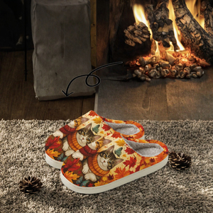 Custom Cartoon Print Cow Suede Home <b>Slippers</b> Warm Fur Lined <b>Non</b> <b>Slip</b> Indoor Shoes - Product Image 3
