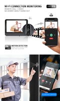 Caméra de porte vidéo WiFi 1080P avec écran LCD, vision nocturne, contrôle par application Tuya pour la sécurité de l'appartement et de la maison