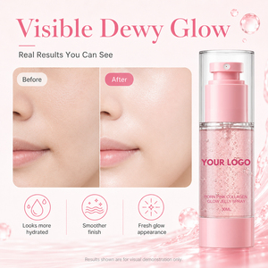 Face Makeup Vegan PDRN Collagen Pink Jelly Mist Serum 2 in 1 Glow Spray 30ml Glow-Boosting Fresh 30ML Moisturizing Long Lasting - Product Image 4