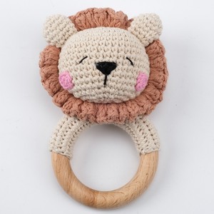 Hochet en bois au crochet pour nouveau-né, jouet lapin, <span class=keywords><strong>anneau</strong></span> <span class=keywords><strong>de</strong></span> <span class=keywords><strong>dentition</strong></span>, cadeau, décoration murale, boîte artisanale en bois pour la décoration intérieure - Product Image 5