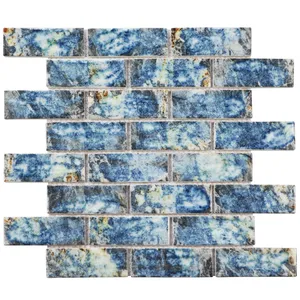 Fabricante Foshan Azulejos de mosaico de vidro para decoração de paredes de piscina ou cozinha
