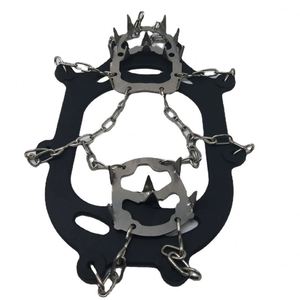 Crampons à glace en silicone à 18 dents, longs crampons à neige à pointes avec chaînes en acier, antidérapants pour chaussures, randonnée et escalade en extérieur - Product Image 2