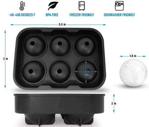 4pcs/6pcs3Dラウンドスクエアシェイプシリコンアイスキューブメーカーマシンシリコンアイスキューブトレイセット - Product Image 5