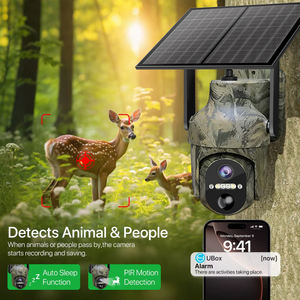 Ubox חכמה 3mp hd צבע לילה חזון פיר תנועה דו-כיוונית אינטרקום סולארי ptz מצלמות שביל ציד עבור 4g - Product Image 4