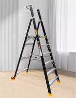 Escalera de Plataforma de Aluminio de Alta Resistencia, Profesional, OEM, Plegable, con Jaula de Seguridad, Cumple con OSHA, para Mantenimiento