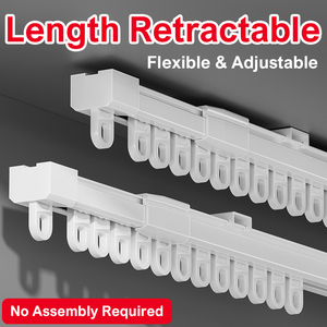 Adjustable Telescopic Aluminium <b>Curtain</b> Rail Extendable Window <b>Curtain</b> Track Hardware - Product Image 5