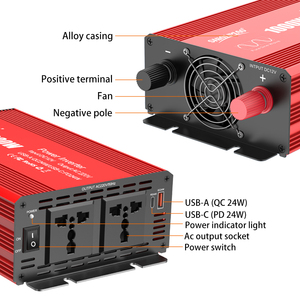 उच्च वोल्टेज इन्वर्टर 1000 2000 वाट डीसी से एसी इन्वर्टर कार चार्जर इनवर्टर 12v 220v शुद्ध साइन वेव पावर इनवर्टर - Product Image 6