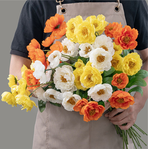 زهور صناعية من المصنع: خشخاش، إكليل الجبل، باقات زهور الزفاف، زهور البرقوق، ديكور منزلي، منتج جديد محاكي للبيع بالجملة - Product Image 6