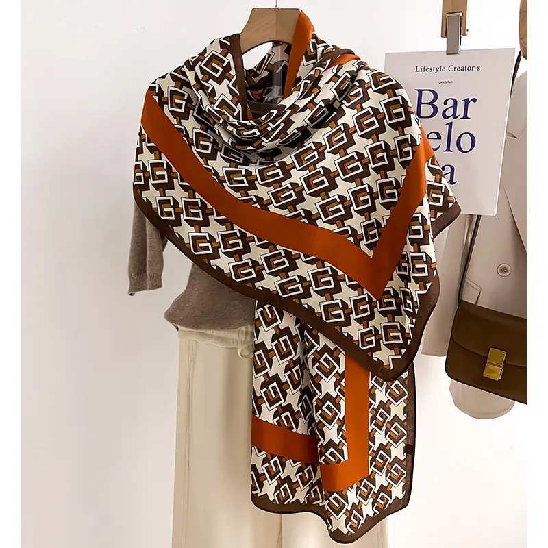 Nieuwe Mode Etnische Geometrische Viscose Sjaal Sjaal Hoge Kwaliteit Hoofd Wraps Gestolen Katoen Moslim Hijab