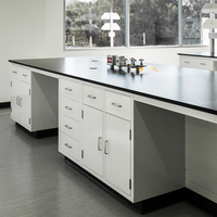 Meubles de laboratoire entièrement en acier au design moderne, dessus en résine phénolique, plans de travail pour salle informatique et laboratoire scientifique