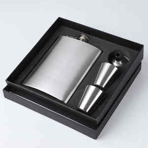 Modern Stainless Steel Flask Set Sandblasted Beer Mugs <b>Funnel</b> Factory Wholesale Logo Customization Available Portable Outdoor - Product Image 1