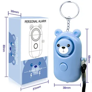 New Personal Alarm 130dB with LED Light Cartoon Keychain Emergency Defense Carry-on for Women Children SOS Security