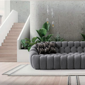 आधुनिक यूरोपीय लक्जरी चेस्टरफील्ड बिस्तर सेट लंबे समय से टफ्टेड मखमली लकड़ी के फर्नीचर होटल विला हॉल अपार्टमेंट लिविंग रूम का उपयोग करते हैं। - Product Image 4