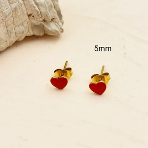 Boucles d'oreilles en forme de cœur en acier inoxydable 304 plaqué or 18 carats, hypoallergéniques, électroplaquées sous vide, bijoux tendance - Product Image 2