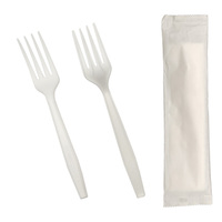 Greenday Wegwerp Premium Serie PLA Bestekset (mes, vork, lepel) van Polylactisch Zuur, geschikt voor dessert, cake, fruit en steak