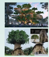 Arbre artificiel en fibre de verre résistant aux UV, écologique, fait à la main pour les projets de paysagistes de jardin en extérieur