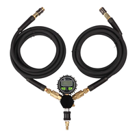 Kit de gonflage et de dégonflage de pneus à double tête pour camion/SUV/tout-terrain - Embout de gonflage rapide avec outil de noyau de valve en laiton et étui de transport