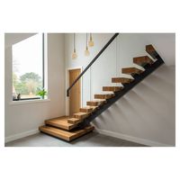 Acier Bois Double Poutre Escalier Duplex Villa Grenier Intérieur Maison Loft Escalier Échelle Droite Escalier Personnalisé Cadre En Acier
