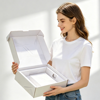 Boîte d'expédition en carton biodégradable haut de gamme, écologique et recyclable, avec logo personnalisé, fermeture magnétique et poignée, portable, pour chaussettes professionnelles