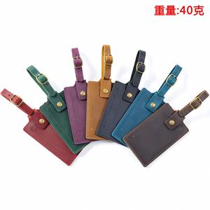 Top Layer Cowhide Embossed Durable Modern Airplane Travel Tag Snap <b>Creative</b> Suitcase Tag Checked-in Leather Welcome <b>Gifts</b> - Product Image 3