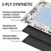 Tapis de mahjong personnalisé, personnalisable avec votre propre illustration, 2 options de taille, tissu imperméable avec dos en caoutchouc, antidérapant