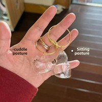 Boîte de rangement transparente en plastique PS en forme de chat mignon pour poils d'animaux, organisateur de poils de chat, cadeau pour les amoureux des chats
