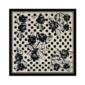 Twill <b>Silk</b> Feeling Satin <b>Scarf</b> 90x90cm Polka Dot Pattern <b>Square</b> Custom Printed Design <b>Scarf</b> Factory Direct - Product Image 4