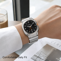Correa de Reloj de Titanio para Samsung Galaxy Watch Ultra 47mm con Incrustaciones de Silicona, Cierre Magnético, Correa de Metal Elástica para Deportes al Aire Libre