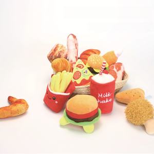Juguete de Peluche para Perro, Juguetes Chirriantes para Perro, Peluche de Pizza, Hamburguesa, Filete, Helado y Papas Fritas - Product Image 2