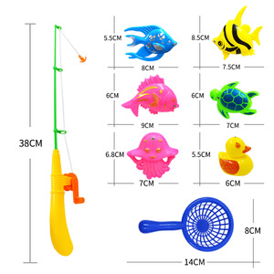 Ensemble de jouets de pêche à double tige magnétique pour enfants, jeu d'eau pour le bain, en plastique, 49x35cm, unisexe, âge 2 à 4 ans - Product Image 3