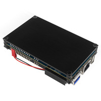 OrangePi 5B wadah pelindung elektronik konsumen dalam oranye paduan aluminium dengan kipas pendingin