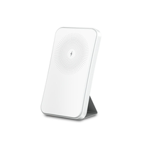 Chargeur portable magnétique, batterie externe sans fil 5000 mAh avec charge rapide USB-C, support pliable pour téléphones mobiles