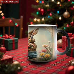 Mug à sublimation 11oz en céramique noire givrée, tasse vierge activée par la chaleur - Product Image 2
