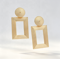 Boucles d'oreilles pendantes longues en alliage de zinc vintage pour femme, style rétro, blocs de couleur, bijoux de danse exagérés pour festival