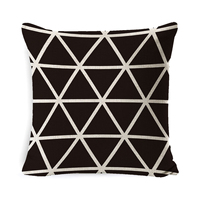 Housse de coussin en coton et lin style géométrique européen moderne, pour coussin lombaire de bureau et coussin de canapé domestique