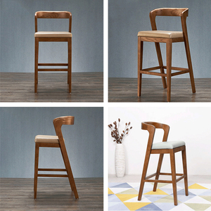 <span class=keywords><strong>Chaise</strong></span> haute de <span class=keywords><strong>bar</strong></span> moderne de luxe pour hôtels, cafés, restaurants, meubles de salle à manger en <span class=keywords><strong>bois</strong></span> rembourrés, dossiers confortables pour le café - Product Image 3