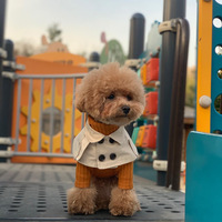 ZHONGYA Manteau Trench Classique de Luxe pour Animaux, Cape Bavoir Double Boutonnage, Élégant Foulard pour Chien, Style Britannique, Tenue en Polyester pour Chiens
