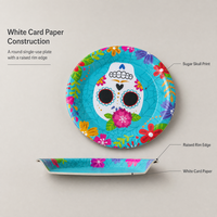 Assiettes en papier imprimées pour les fêtes, 9 et 10 pouces, résistantes, jetables, rondes, pour les fêtes, les mariages, la restauration, vente en gros, approvisionnement en vrac