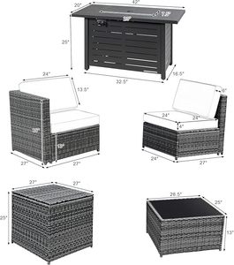 <b>Space</b> <b>Saving</b> Design Outdoor PE Rattan <b>Dining</b> <b>Set</b> Wicker Furniture Cube <b>Set</b> With Removable Waterproof Cushions For Garden - Product Image 2