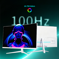 Monitor LCD de 32 Pulgadas 1920*1080 100 Hz para PC, Monitor de Computadora para PC Curvo, Monitores de Escritorio para Oficina, Marco Blanco