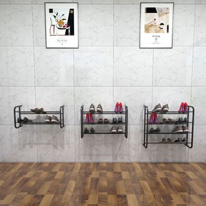Creative Wrought Iron Black <strong>Shoe</strong> <strong>Rack</strong> Assembly <strong>Door</strong> <strong>Back</strong> <strong>Shoe</strong> Cabinet Simple Multi-layer Economical <strong>Shoe</strong> <strong>Rack</strong> - Product Image 5