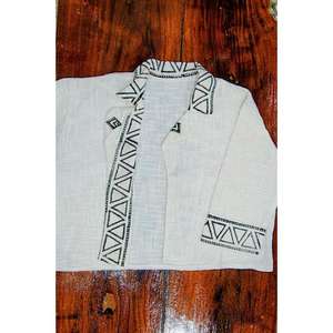 Chaqueta corta de algodón blanco para mujer de estilo bohemio ecológico tejido transpirable de alta calidad de primera calidad con cuello levantado Otoño Invierno - Product Image 2